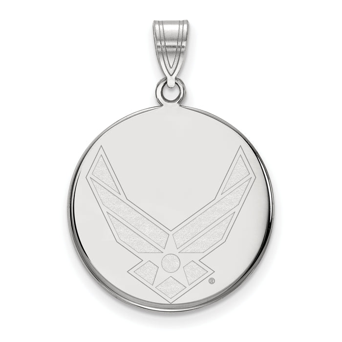 Sterling Silver Rhodium-plated LogoArt U.S. Air Force Large Disc Pendant