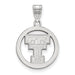 Sterling Silver Rhodium-plated LogoArt Texas Tech University T-T Medium Circle Pendant