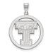 Sterling Silver Rhodium-plated LogoArt Texas Tech University T-T Extra Large Circle Pendant