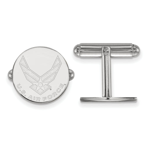 Sterling Silver Rhodium-plated LogoArt U.S. Air Force Cuff Links