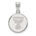 Sterling Silver Rhodium-plated LogoArt Texas Tech University T-T Medium Disc Pendant