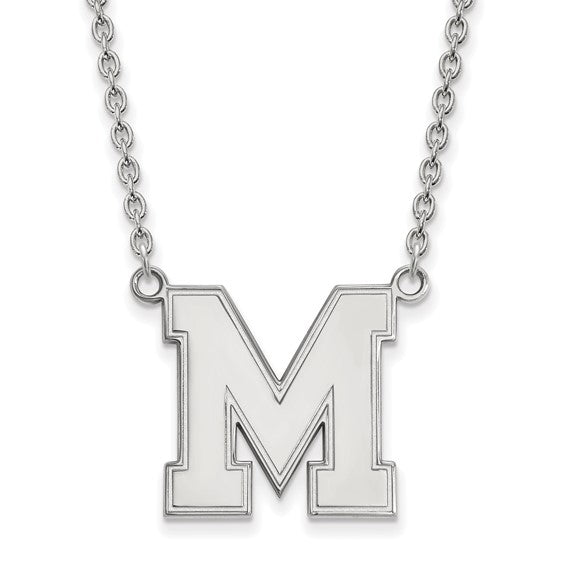 14kw university of Memphis M Large Pendant w/Necklace