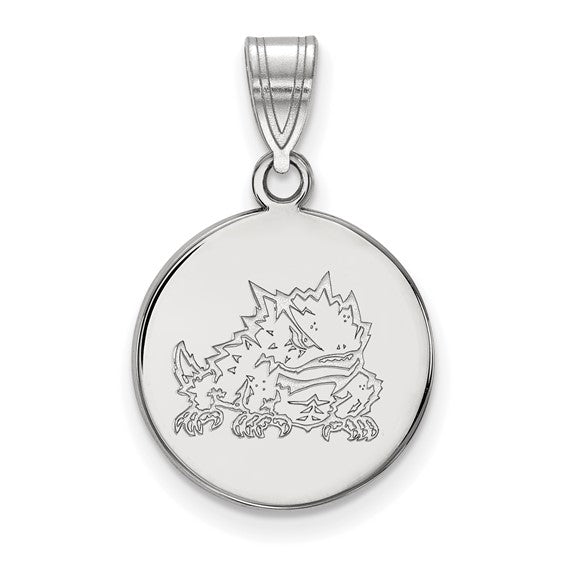 SS Texas Christian University Medium Disc Athletic Frog Pendant