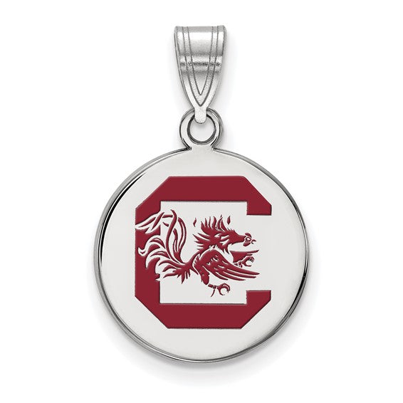 SS University of South Carolina Medium Enamel Disc Pendant