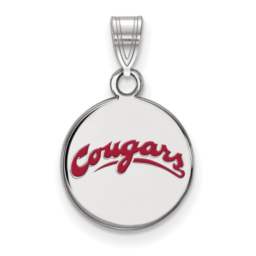 SS Washington State University Cougars Script Small Enameled Disc Pendant