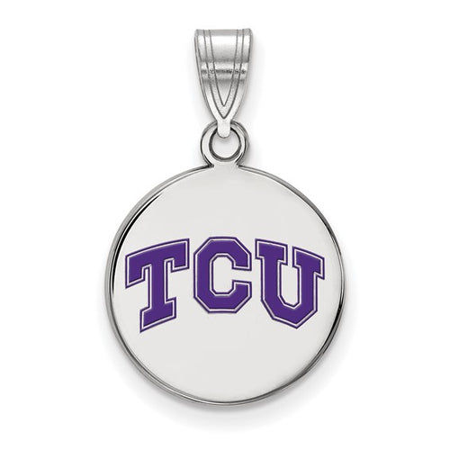 SS Texas Christian University Medium Enamel TCU Disc Pendant