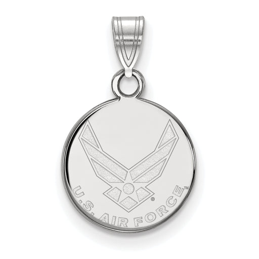 Sterling Silver Rhodium-plated LogoArt U.S. Air Force Small Disc Pendant