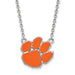 SS Clemson University Large Enamel Pendant w/Necklace