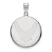 Sterling Silver Rhodium-plated LogoArt U.S. Air Force Large Disc Pendant