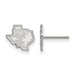 Sterling Silver Rhodium-plated LogoArt Texas Tech University State Outline Extra Small Post Earrings