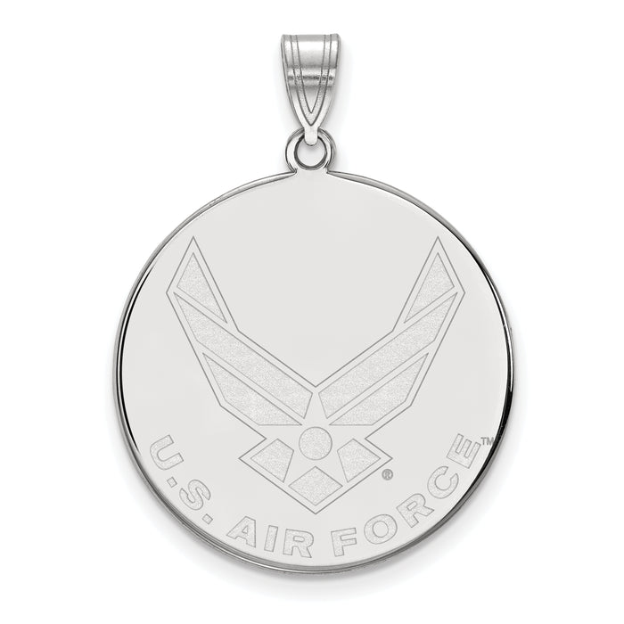 Sterling Silver Rhodium-plated LogoArt U.S. Air Force Extra Large Disc Pendant