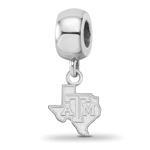 SS Texas A and M University State Outline Extra Small Dangle Bead Charm