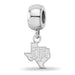 SS Texas A and M University State Outline Extra Small Dangle Bead Charm