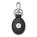 SS Rh-p LogoArt Texas Tech University Black Leather Oval Key Chain