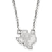 10k White Gold LogoArt Texas Tech University State Outline Small Pendant 18 inch Necklace