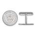Silver East Carolina University cufflinks on a white background