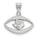 Sterling Silver Rhodium-plated LogoArt Texas Tech University State Outline Football Pendant