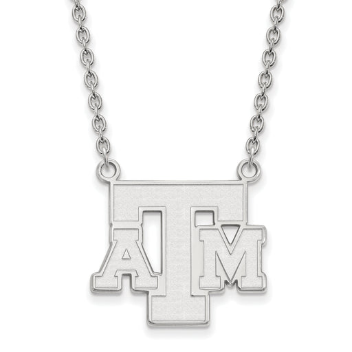 SS Texas A and M University T-A-M Large Pendant 18 inch Necklace