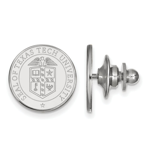 14k White Gold LogoArt Texas Tech University Crest Lapel Pin