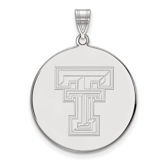 14k White Gold LogoArt Texas Tech University T-T Extra Large Disc Pendant