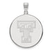 14k White Gold LogoArt Texas Tech University T-T Extra Large Disc Pendant