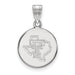 14k White Gold LogoArt Texas Tech University State Outline Medium Disc Pendant