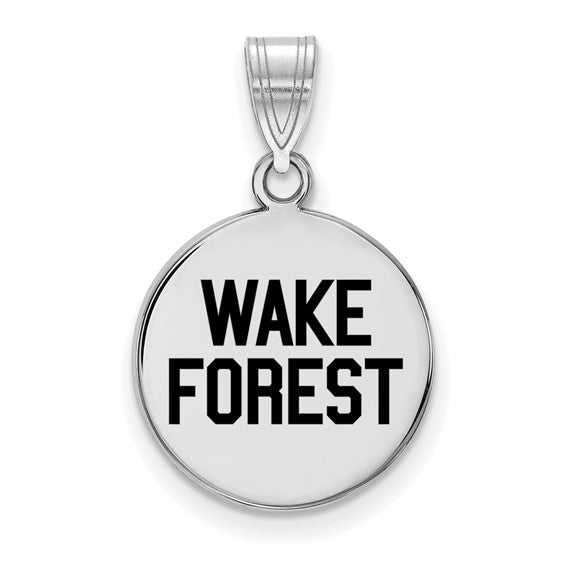 SS Wake Forest University Medium Enamel WF w/deacon Disc Pendant