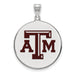 SS Texas A and M University T-A-M Extra Large Enameled Disc Pendant