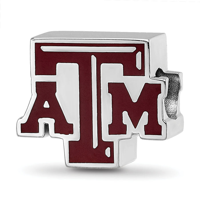 SS Texas A and M University T-A-M Enameled Bead