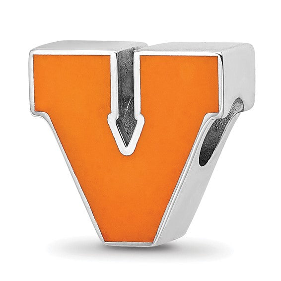 SS University of Virginia Block V Enameled Logo Bead