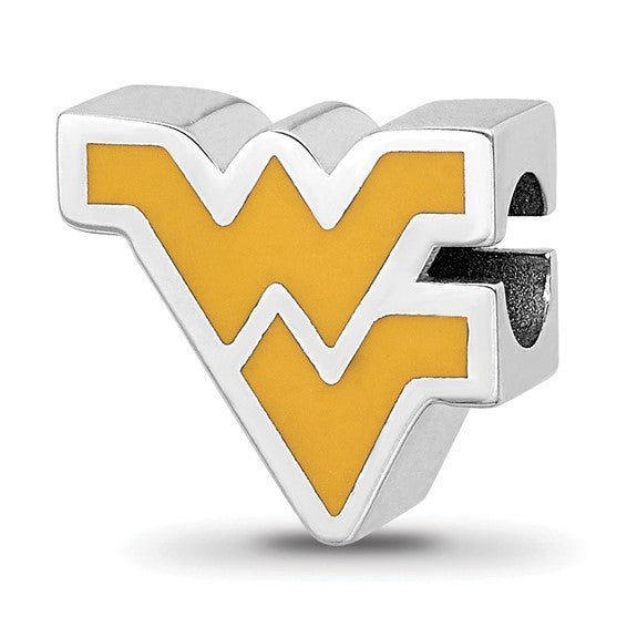 SS West Virginia University WV Enameled Logo Bead