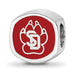 SS University of South Dakota SD Paw print 2-sided Enameled Bead