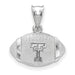 Sterling Silver Rhodium-plated LogoArt Texas Tech University T-T Football Pendant