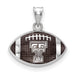 Sterling Silver Rhodium-plated LogoArt Texas Tech University T-T Enameled Football Pendant