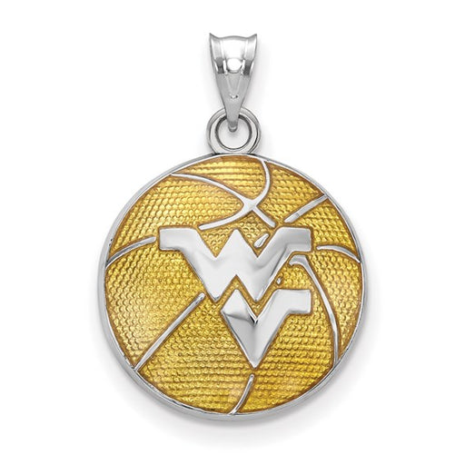 SS West Virginia Univ. Enameled Basketball Pendant