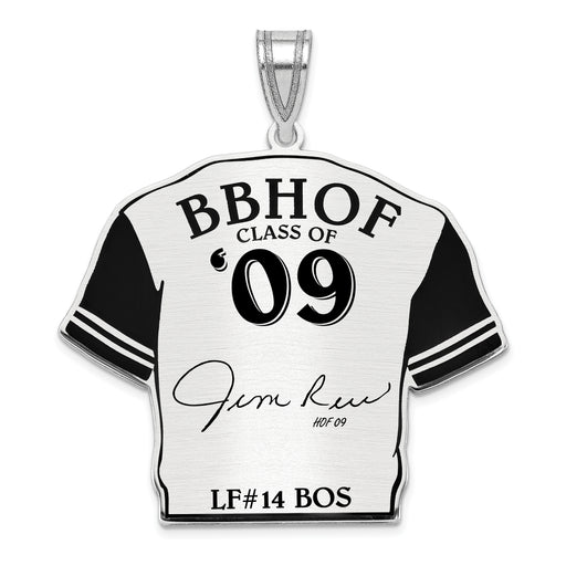 Sterling Silver Rhodium plated James JIM Rice Hall of Fame Signature Epoxy Jersey Pendant
