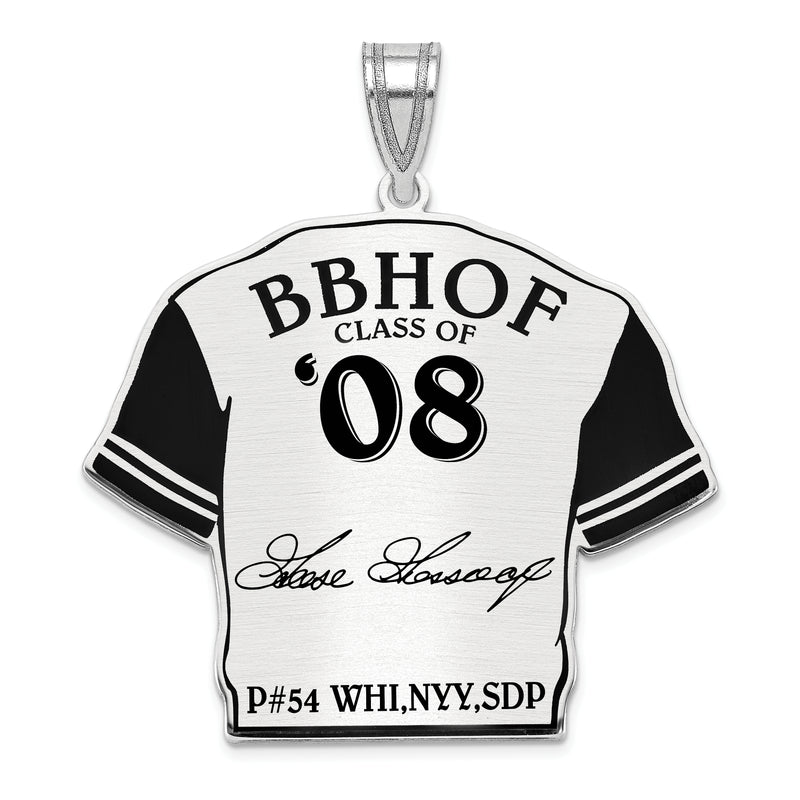 Sterling Silver Rhodium plated Rich GOOSE Gossage Hall of Fame Signature Epoxy Jersey Pendant