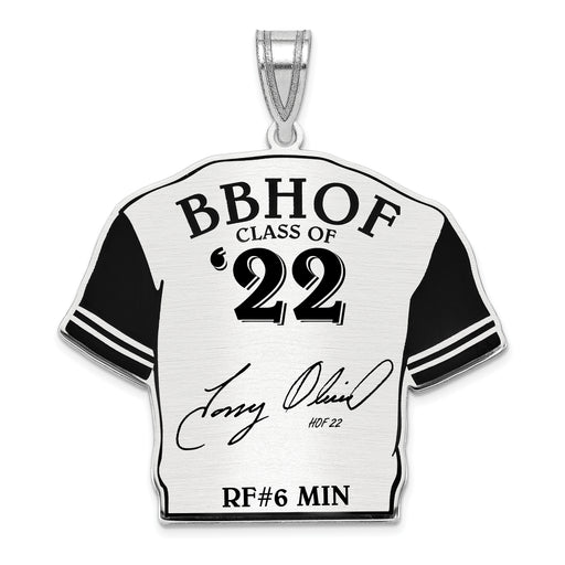 Sterling Silver Rhodium plated Tony Oliva Hall of Fame Signature Epoxy Jersey Pendant