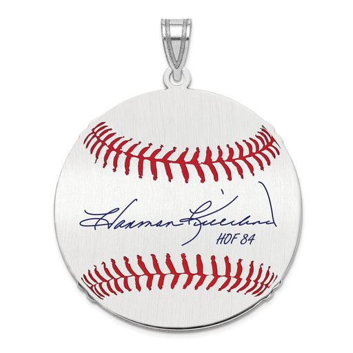 Sterling Silver Rhodium plated Harmon Killebrew Hall of Fame Signature Large Epoxy Baseball Pendant