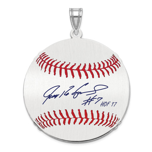 Sterling Silver Rhodium plated Ivan PUDGE Rodriguez Hall of Fame Signature Large Epoxy Baseball Penda
