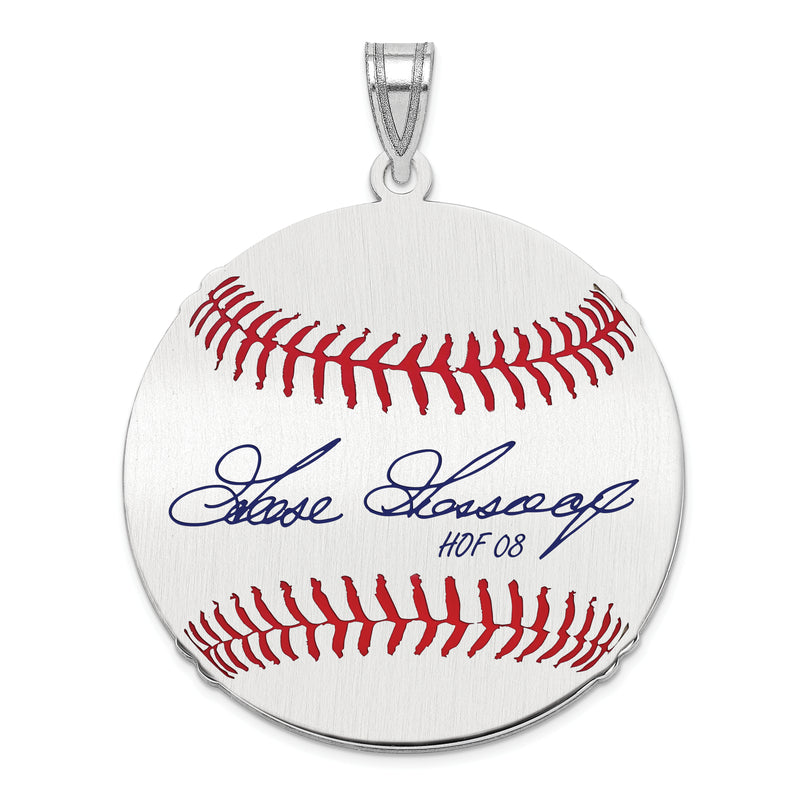 Sterling Silver Rhodium plated Rich GOOSE Gossage Hall of Fame Signature Large Epoxy Baseball Pendant