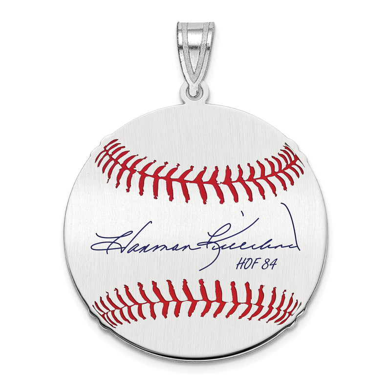 Sterling Silver Rhodium plated Harmon Killebrew Hall of Fame Signature Medium Epoxy Baseball Pendant