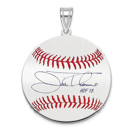 Sterling Silver Rhodium plated James JIM Thome Hall of Fame Signature Medium Epoxy Baseball Pendant