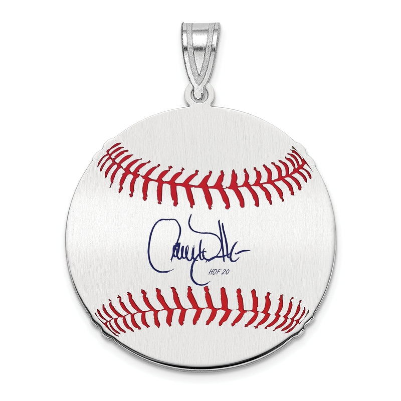 Sterling Silver Rhodium plated Larry Walker Hall of Fame Signature Medium Epoxy Baseball Pendant