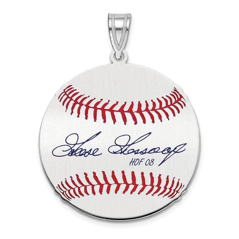 Sterling Silver Rhodium plated Rich GOOSE Gossage Hall of Fame Signature Medium Epoxy Baseball Pendant