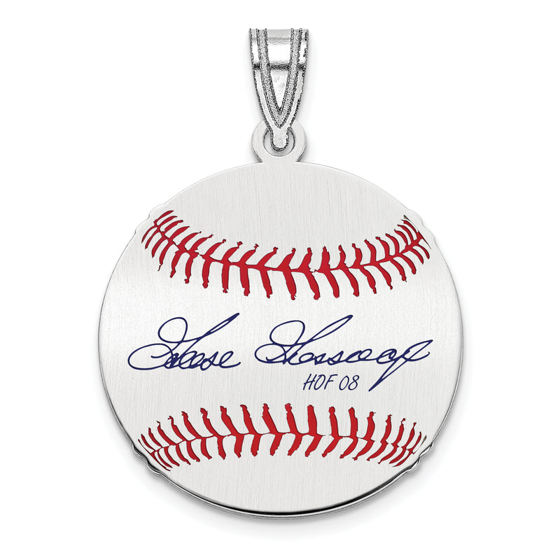 Sterling Silver Rhodium plated Rich GOOSE Gossage Hall of Fame Signature Small Epoxy Baseball Pendant