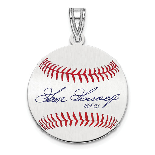 Sterling Silver Rhodium plated Rich GOOSE Gossage Hall of Fame Signature Small Epoxy Baseball Pendant