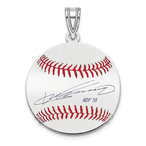 Sterling Silver Rhodium plated Vladimir Guerrero Hall of Fame Signature Small Epoxy Baseball Pendant