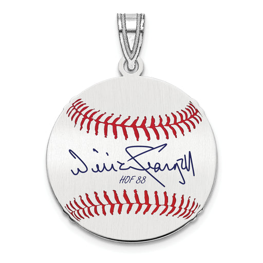 Sterling Silver Rhodium plated Wilver WILLIE Stargell Hall of Fame Signature Small Epoxy Baseball Pendant