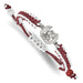 Stainless Steel LogoArt University of South Carolina Adjustable Red Cord Bracelet